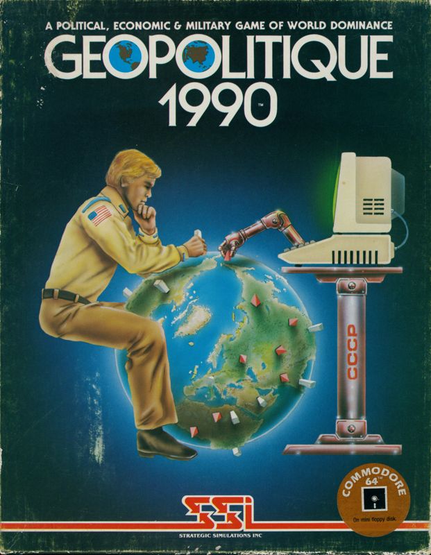 Geopolitique 1990 box art for Commodore 64